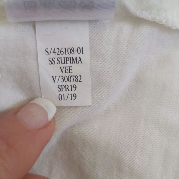 Banana Republic The Signature Tee, 100% supima cotton, cream & gold L - Picture 8 of 8